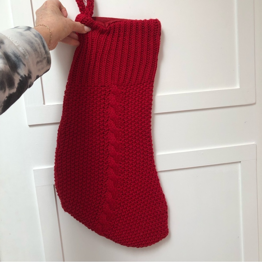 Wendy Bellissimo like new red woven crochet Christmas stocking 21x9